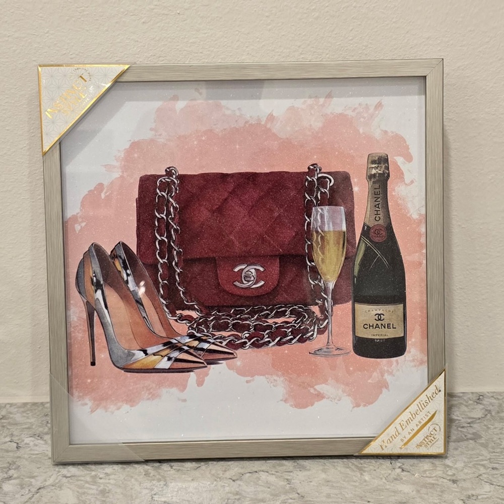 Chanel Burgundy Quilted Bag Art Print